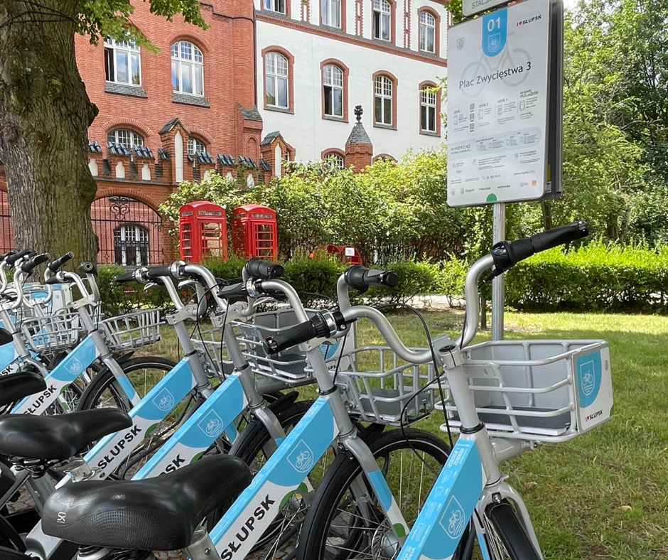 Rowery na stacji Słupskiego Roweru Miejskiego