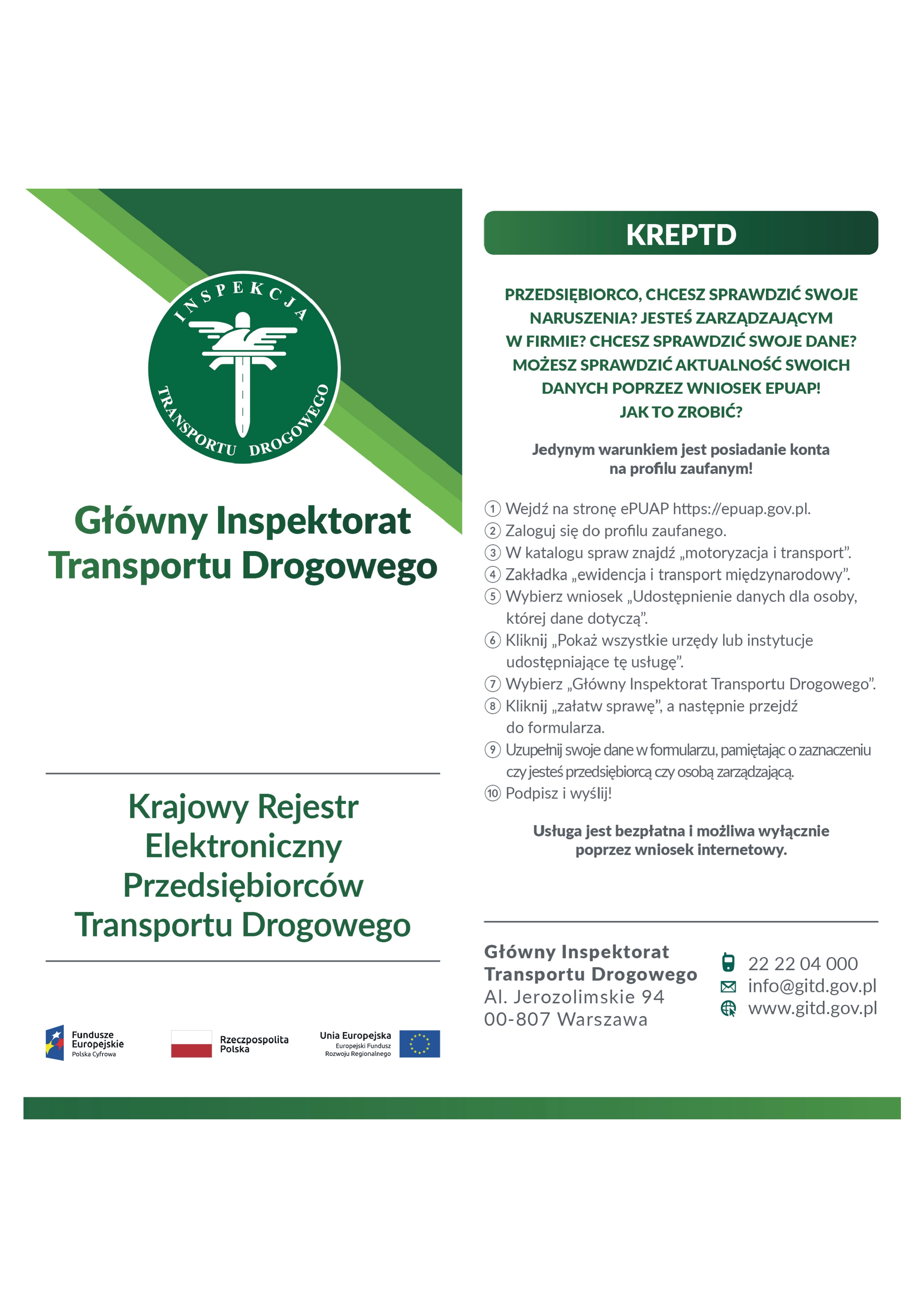 Komunikat Głównego Inspektoratu Transportu Drogowego