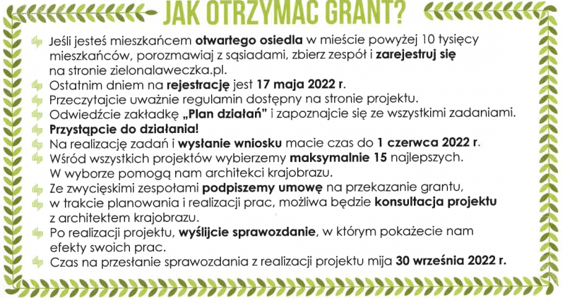 informacja jak otrzymać grant w formie graficznej