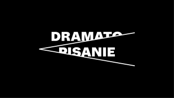 czarna plansza z napisem dramatopisanie w białym kolorze
