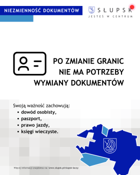 Grafika prezentująca informacje dot. braku konieczności wymiany dokumentów po zmianach granic