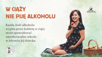 Plakat kampani Ciąża bez alkoholu.