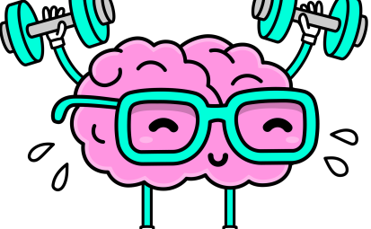 Na zdjęciu ćwiczący mózg w okularach