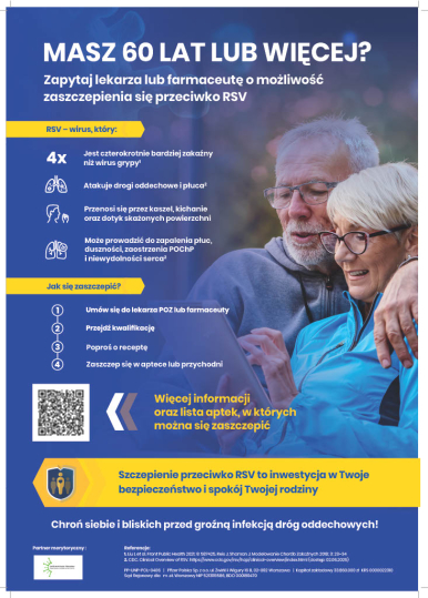 Na zdjęciu plakat do Programu przedstawiający kobietę i mężczyznę w wieku senioralnym w okularach