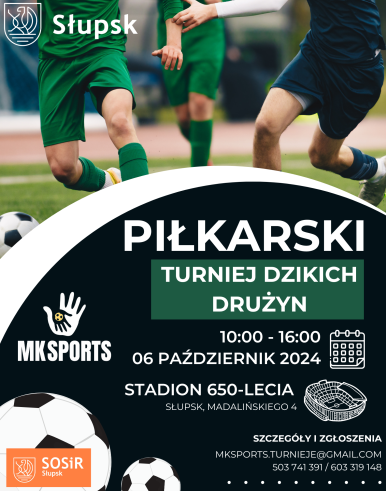 Plakat imprezy z informacjami dotyczącymi zapisów, miejsca i godziny rozpoczęcia.
