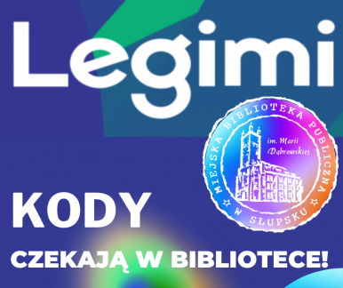 baner Legimi - napis Legimi - kody czekają w bibliotce! logo MBP po prawej stronie