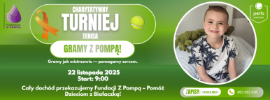Plakat imprezy z informacjami i zdjęciem choreg Wojtka