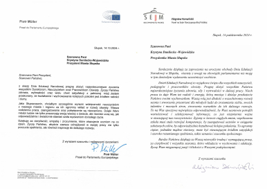 Tekst jak w artykule poniżej- skany zdjęć listów od Posłów Ziemi Słupskiej
