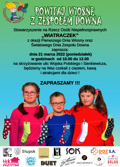 plakat dotyczący wydarzenia powitaj wiosnę z zespołem Downa