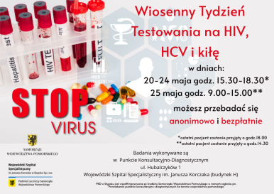 Grafika przedstawia plakat Stop Virus