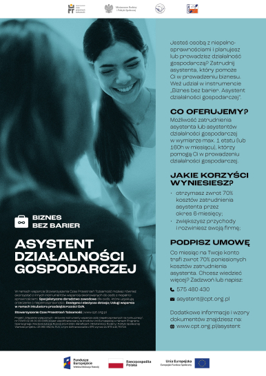 zdjęcie przedstawia plakat informacyjny pt. "Asystent Działalności Gospodarczej"