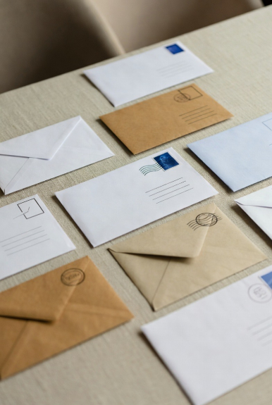 Zdjęcie poglądowe - koperty leżące na stole