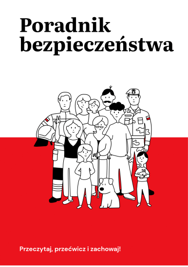 Grafika przedstawia okładkę do "Poradnika bezpieczeństwa"