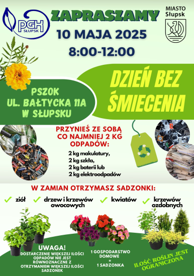 plakat z okazji dnia bez śmiecenia