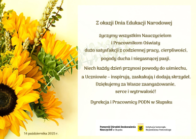 Życzenia z okazji Dnia Edukacji Narodowej od PODN