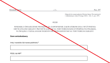 Grafika przedstawia arkusz wniosku