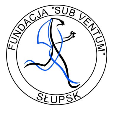 Logo fundacji Sub Ventum - symbol biegacza  i gryfa.