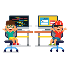 rysunkowa animacja dzieci przed komputerami