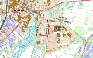 mapka prezentująca zamknięce ulicy Szarych Szeregów