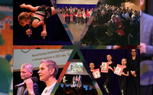 Foty z ubiegłorocznego rozdania nagród. Na zdjęciach młodzi sportowcy i pani prezydent.