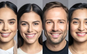 Na zdjęciu widoczne twarze trzech kobiet i mężczyzny róznego pochodzenia etnicznego