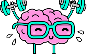 Na zdjęciu ćwiczący mózg w okularach