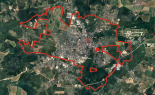 mapa miasta, oznaczone tereny objęte konsultacjami