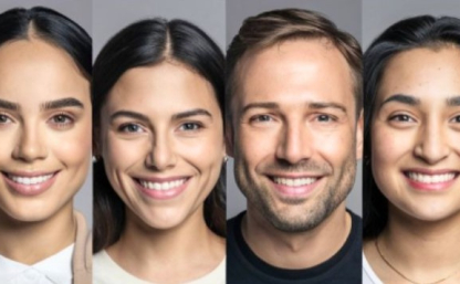 Na zdjęciu widoczne twarze trzech kobiet i mężczyzny róznego pochodzenia etnicznego