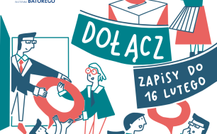 Grafika zachęcająca do dołączenia do akcji - graficzne osoby rozmawiające ze sobą