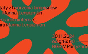 grafika w kolorach pomarańczowym i zielonym z napisami w języku polskim i hiszpańskim dot. warsztatów tworzenia lampionów