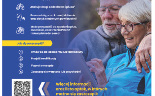 Na zdjęciu plakat do Programu przedstawiający kobietę i mężczyznę w wieku senioralnym w okularach