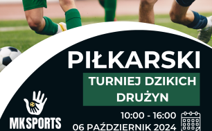 Plakat imprezy z informacjami dotyczącymi zapisów, miejsca i godziny rozpoczęcia.