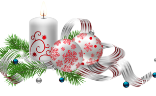 stroik świąteczny ze świeczką świetkiem i bombkami