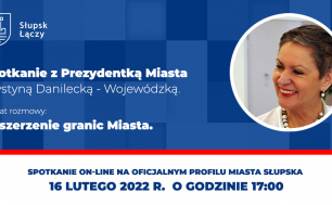 Widzimy zdjęcie Prezydentki Miasta i zapowiedź spotkania na temat poszeszenia granic miasta, online na Facebooku 16 lutego br. o godz.17.00