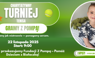 Plakat imprezy z informacjami  i zdjęciem choreg Wojtka