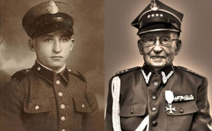 Na zdjęciu młody Pan Matyjaszek i już w wieku senioralnym - ubrany w mundur żołnierza