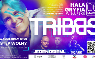 baned wydarzenia - zdjęcia artystów oraz ich nazwy, informacje dot. otwarcia bram koncertowych po lewej stronie na dole, miejsca i data wydarzenia w prawym gónym rogu. Kod QR do wydarzenia po prawej stronie na dole