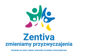źródło: https://www.zentiva.pl/centrum-prasowe/rusza-kampania-spoleczna-zentiva-zmieniamy-przyzwyczajenia, na białym tle niebieski napis Zentiva zmianiamy przyzwyczajenia, małymi literam program na rzecz zmiany nawyków polskiego społeczeństwa
