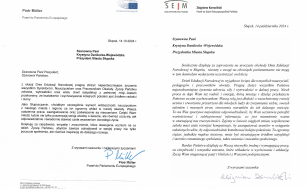 Tekst jak w artykule poniżej- skany zdjęć listów od Posłów Ziemi Słupskiej