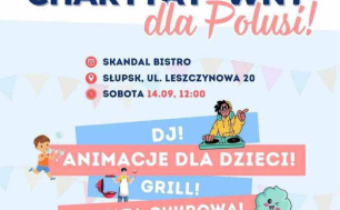 Plakta informacyjny- Festyn charytatywny dla Poli i zdjęcia dziewczynki w szpitalu oraz z kwiatkami; Skandal Bistro, ul. Leszczynowa 20, sobota 14 września br. godz.12.00; hasło: POMÓŻ NAM URATOWAĆ POLUSIĘ!; w programie DJ, animacje dla dzieci, ciasto, grill, wata cukrowa, dmuchańce