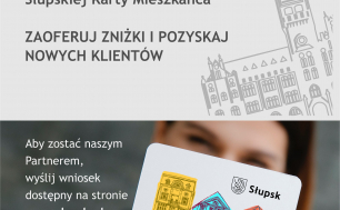 Plakat nabór partnerów do Słupskiej Karty Mieszkańca