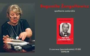 Na zdjęciu autorka i okładka drugiego wydania książki o Gwidonie Boruckim.