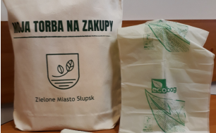 Torba ekologiczna na zakupy z napisem Zielone Miasto Słupsk