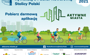 Grupa rowerzystów jadących na rowerach.