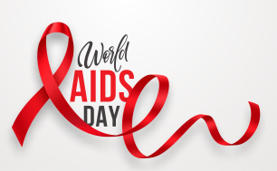 Grafika przedstawia czerwoną wstążkę - symbol solidarności z osobami żyjącymi z HIV oraz napis "World AIDS day". Fot. Freepic.