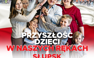 Plakta informacyjny z tekstem jak w artykule i grafika :rodzina, rodzice/opiekunowie i dzieci